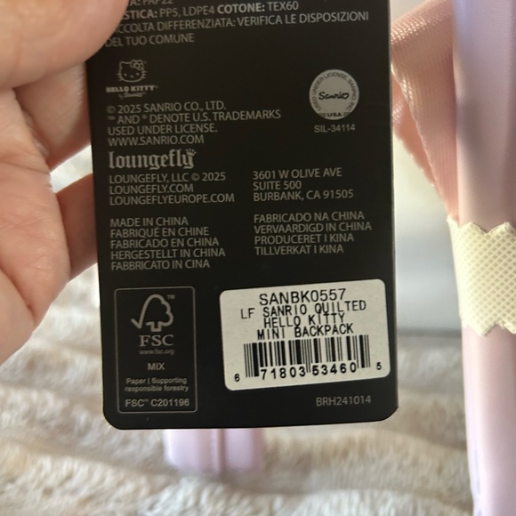 Loungefly Sanrio Hello Kitty Quilted Mini Backpack NWT - Picture 6 of 7
